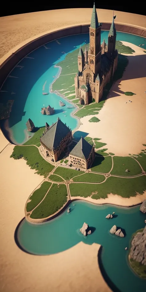 Medieval 3d world map