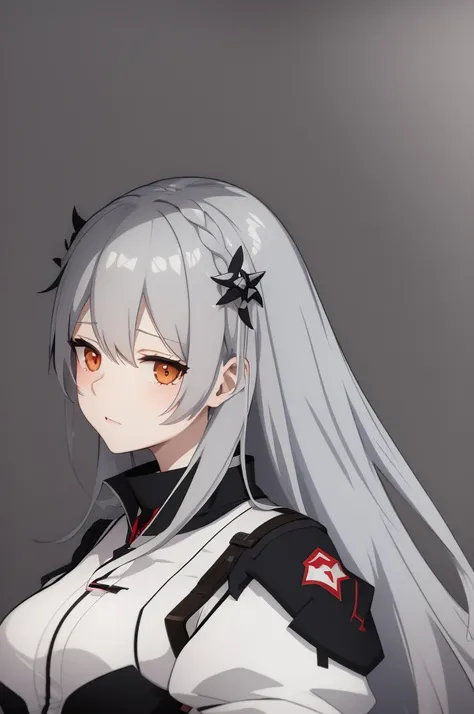 흰색 셔츠와 검은색 바지를 입고 코트를 입은 anime girl, from girls frontline, fine details. girls frontline, girls frontline style, 매혹적인 anime girl, perfect gray hair girl, female anime character, girl with white hair, gray hair deity, gray hair, 매력적인 anime girl, gray hair l...