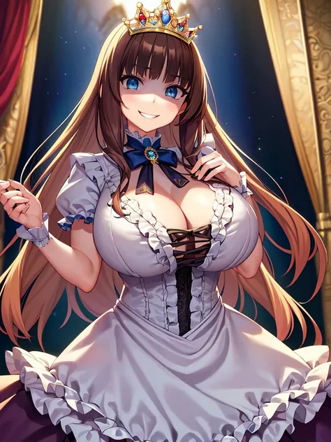 ((Anime art style)),(masterpiece),(Highest quality), (Very detailed),((Very delicate and beautiful)),((alone)),((whole body)),((1 princess in a gorgeous Victorian dress)),Lots of frills,Detailed face and eyes,Jewel-like eyes,((There is a volume and、Very lo...