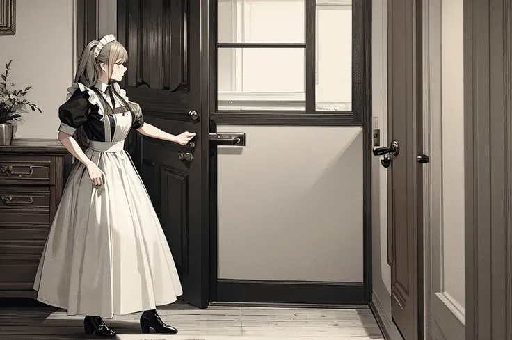 maid knocking on the door
