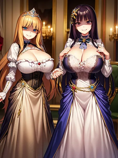 ((Anime art style)),(masterpiece),(Highest quality), (Very detailed),((Very delicate and beautiful)),((alone)),((whole body)),((1 princess in a gorgeous Victorian dress)),Lots of frills,Detailed face and eyes,Jewel-like eyes,((There is a volume and、Very lo...