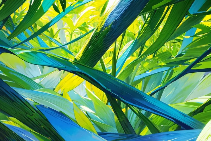 Illustration nature background, green, yellow, blue phantom color combination. Nature, Nature A beauty 