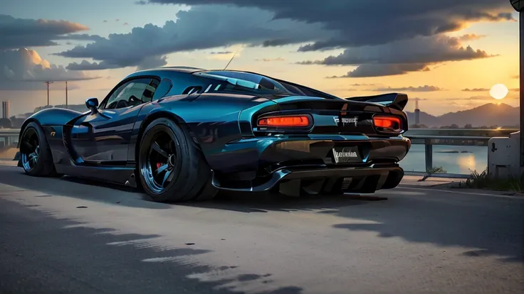 ((dodge viper gts-r)), ((jonsibal design works body kit)), ((rear wing spoiler)), blacked out, front bumper splitters, side skir...