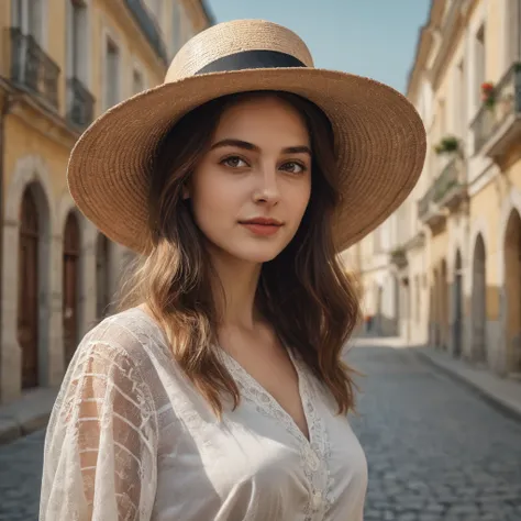 
femme arafée dans un chapeau debout dans une pièce avec beaucoup de photos, portrait doux 8 k, Sergueï Zabeline, photographie couleur portrait 4k, par Fiodor Rokotov, Photographie de portrait artistique 8k, Alexeï Egorov, par Irakli Nadar, Superbe portrai...