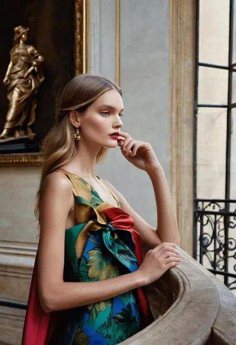 Louvre interior, fashion photoshoot, photographed by Patrick Demarchelier, ultra high definition, realistic, perfect hands, perfect figures, perfect face