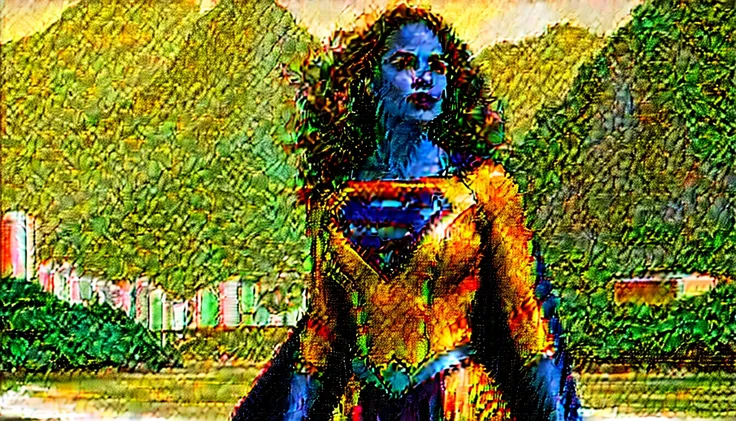 2000ys; Paula Patton  Supergirl 1984s movie costume; saving the world; posição de levantar vôo; braços esticados para cima; floating towards the Rio de Janeiro sky; HD. Photograph, ((realism)), extremely high quality RAW photograph, ultra detailed photogra...