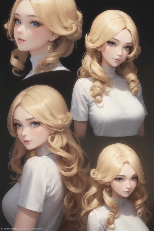 girl,Character design sheet,Beautiful attention to detail,Beautiful lip detail,Highly detailed eyes and face,Long eyelashes, Like an oil painting, art, Super detailed,Professional,Vibrant colors,Portraiture,Studio Lighting,Sharp focus,Physically Based Rend...