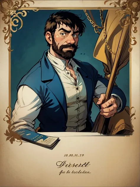 Portrait of Captain Haddock from Hergés comics, but this is the 18th century.