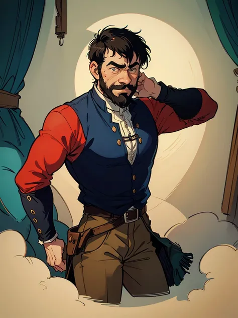 portrait of captain haddock from hergé's comics, but this is the 18th century.