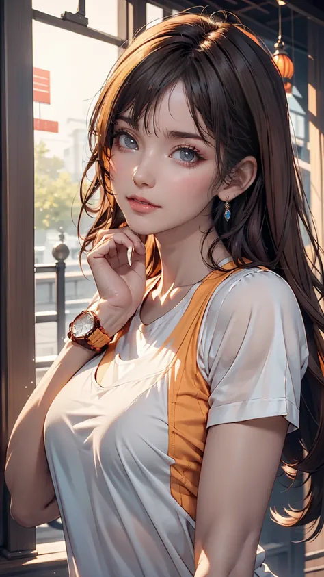 Asian, beautiful, thin, cute, 30th Generation, beautiful Face, beautiful Skin, actress, mature, Upper Body, Light brown hair, thin髪, Live Action, masterpiece, Highest quality, Highly detailed CG Unity 8K wallpaper, Ultra-high resolution, Casual Fashion, Li...