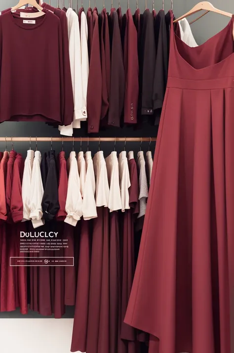 Create a logo for the dulcy modas clothing store, using burgundy color palette