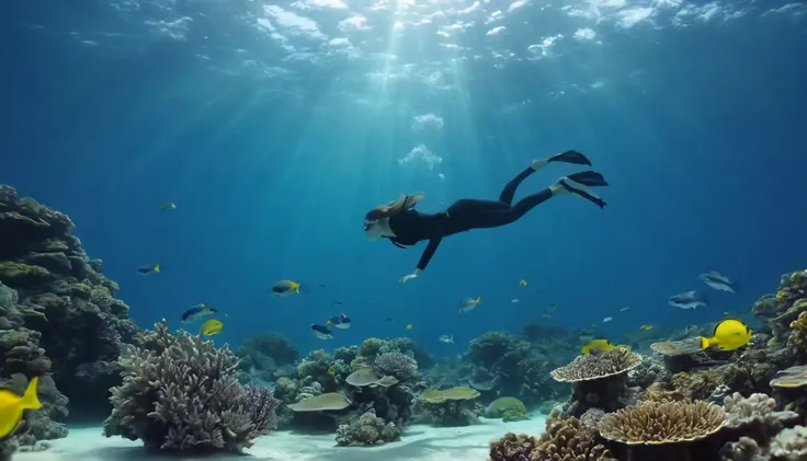 Beautiful underwater footage,Mysterious, as if you were in water,