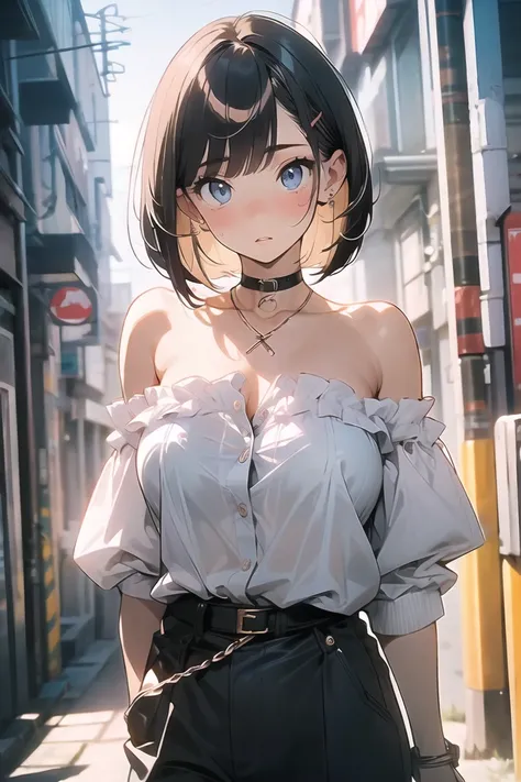 (best quality), (Super detailed), (Best Illustration), (masterpiece), score_9, score_8_up, score_7_up, (4k), (nsfw), (1woman), (full nude), (large breasts), {brown hair, (sideburns), (bob cut:1.3), curly hair, hairs between eyes, colored inner hair}, {(det...