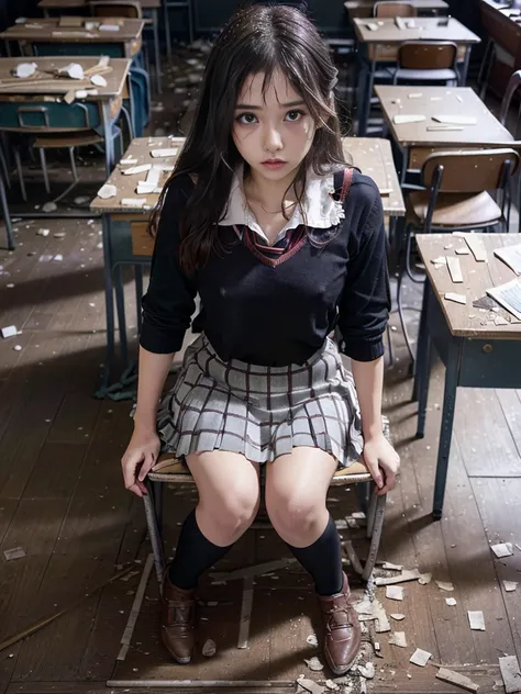 (SONY_a1.SEL50F12GM.Shooting in combination with), (1girl in), Solo, Amazing face and eyes, Serious face, (School uniform, Pleated skirt,:1.3), (Best Quality:1.4), extremely detailed CG unified 8k wallpaper, Highly detailed, High-definition raw color photo...