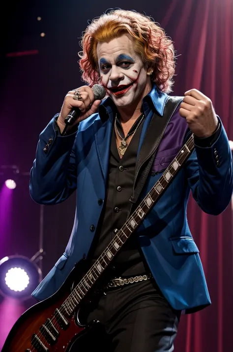 Jocker dressed as a rocker 