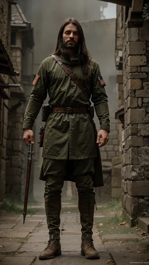 army medieval, foggy