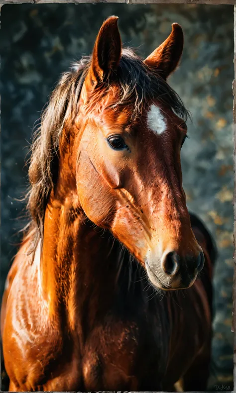 realistic detailed portrait of a brown horse, smooth skin, silky hairs, (best quality,8k,highres,masterpiece:1.2),ultra-detailed,extremely detailed,photorealistic,physical based rendering,vivid colors,natural lighting,detailed texture,elegant pose,detailed...