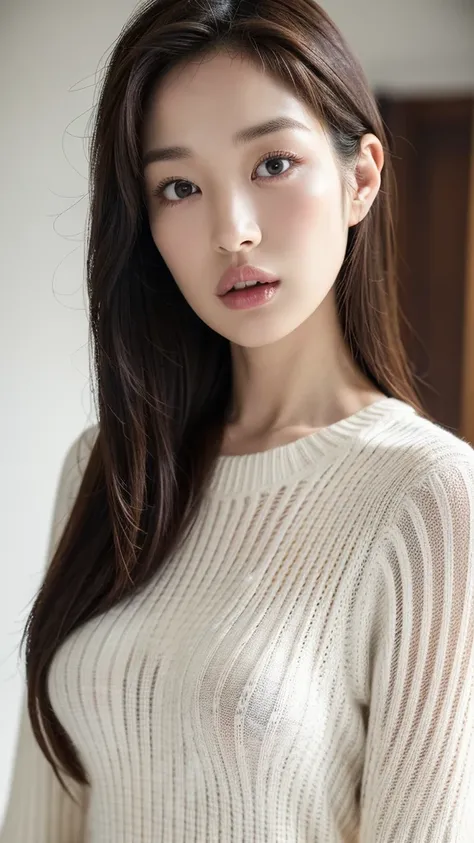 whole body,white striped wool sweater,1 girl,alone,
(8k, RAW photo, highest quality, masterpiece:1.3),(realistic, photo-realistic:1.37),realistic skin texture,(photorealistic:1.3),(hyperrealistic:1.2),