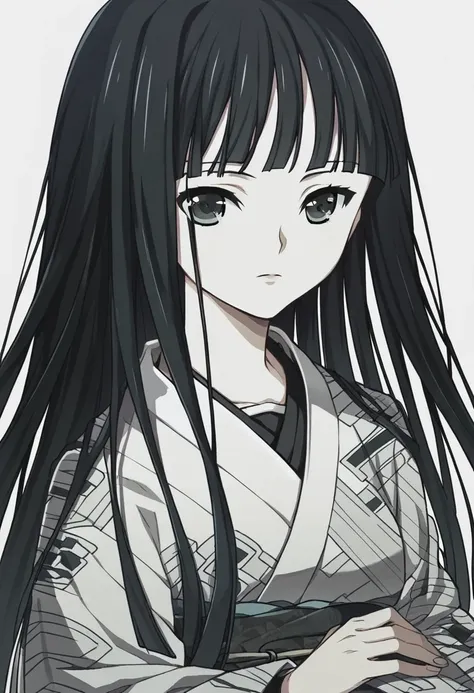 score_9, score_8_up, score_7_up, 
1girl, byakuya rinne, black hair, long hair, blunt bangs, hime cut, black eyes,

expressionles...