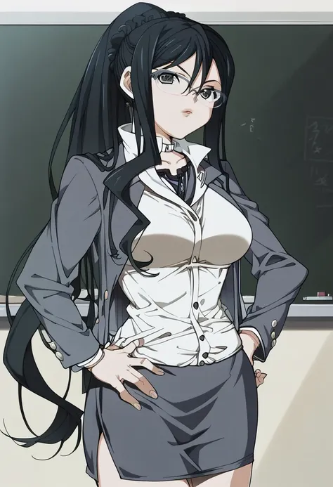 score_9, score_8_up, score_7_up, 
1girl, aoi natsuki, black hair, long hair, long ponytail, black eyes, glasses,

standing, look...