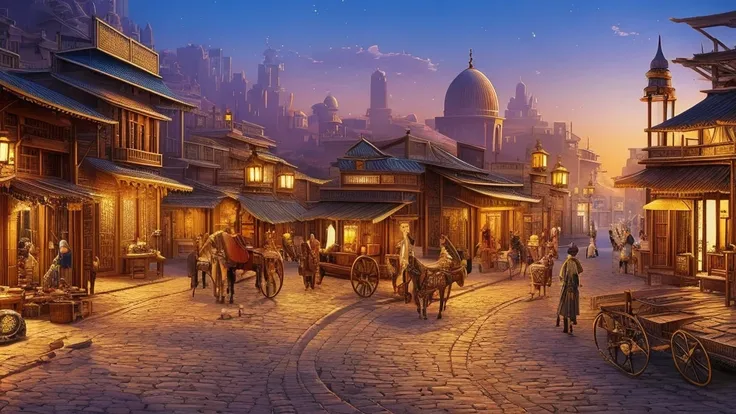 arab merchant、ancient town、arabian nights、fantasy