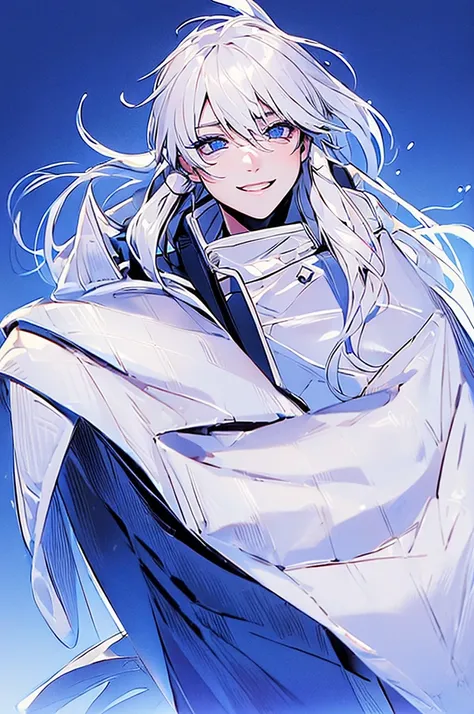 ((в профиль)) (1boy, solo, solo focus), смеется, male focus, bishounen, pale skin, aventurine, blonde hair, medium hair, (two-tone eyes, purple eyes, blue eyes), (perfect face, perfect eyes:1.2), seductive smile, simple background, казино, монеты