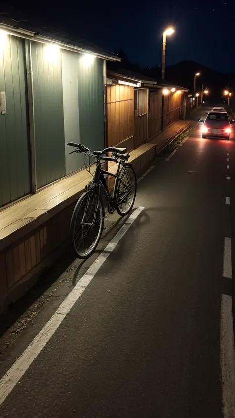 Night view、bike、Touring、On the way home、break、Lonely、