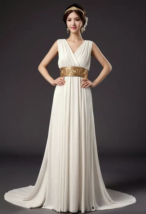 greek clothes,peplos,evening gown,zhubao,, (masterpiece, best quality, high quality, highres, ultra-detailed),