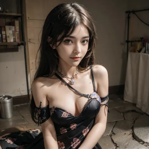 (msterpiece:1.3), (8k, RAW photo, best quality: 1.4), beautiful face, beautiful hairstyle, beautiful detailed eyes, beautiful skin, absurdres, attractive, ultra high res, highly detailed,NSFW, 3 girls in abandoned underground basement, big breast,facial cl...