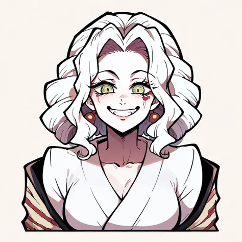 demon slayer corp style anime, smile, big sexy smile