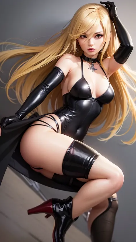 Black canary with legs opened