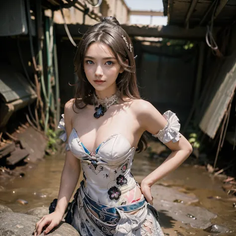 (msterpiece:1.3), (8k, RAW photo, best quality: 1.4), beautiful face, beautiful hairstyle, beautiful detailed eyes, beautiful skin, absurdres, attractive, ultra high res, highly detailed,NSFW, 3 girls in abandoned underground basement, big breast,facial cl...