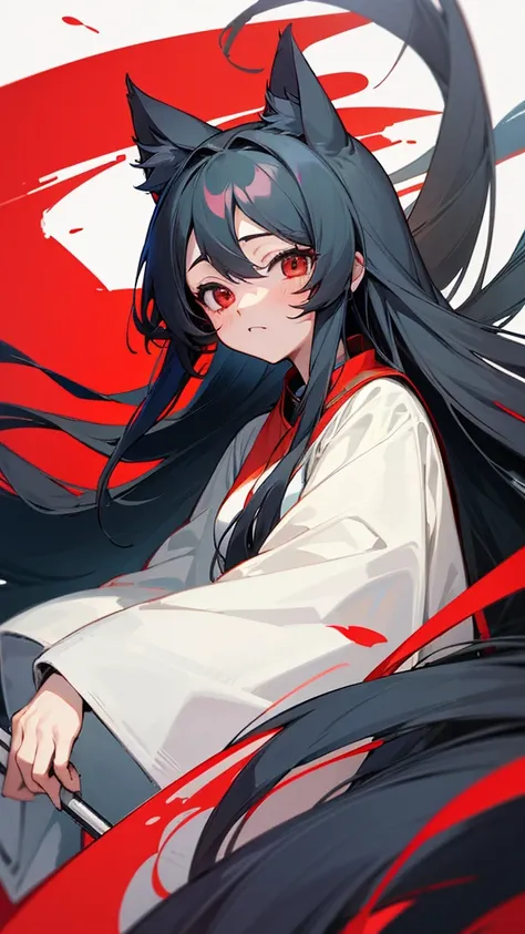 Highest quality　I have long hair　Hina Sorazaki　Red eyes　I dont have anything　Blue and red odd eyes　Cat ear　One person　