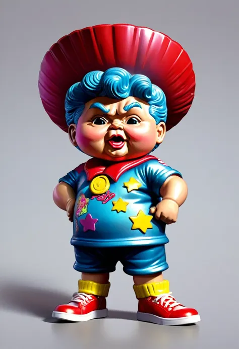 ((play symbol, garbage pail kids style)), 3d cartoon, high quality, detailed,