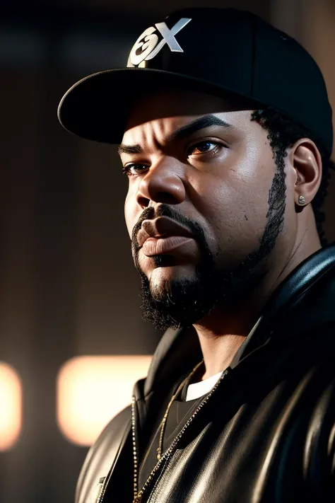 Celebrity, ice cube rapper, angryface, realistically, dynamic lights, young, short beard, full shoot, (extremely detailed CG unity 8k wallpaper), trending on ArtStation, trending on CGSociety, High Detail, Sharp focus, dramatic, photorealistic