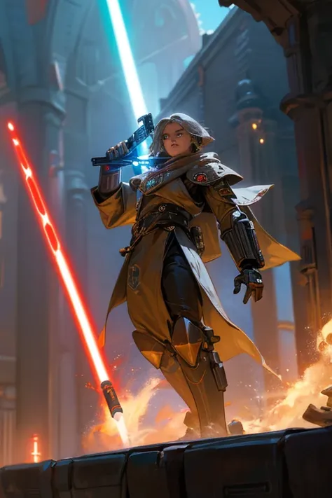 Extremely beautiful, clockwork, star wars, jedi, sith, droid, robot, monster, alien, lightsaber, beam laser, laser guns, war robots, more fancy weapons, new technologies.