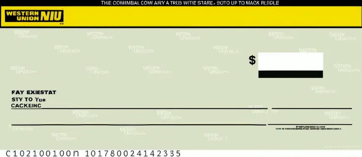 Create a western union corporate compensation check for Owen C Blackledge