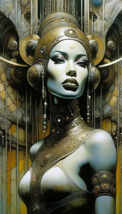 (art inspired by Enki Bilal, intricate details, oil painted )
