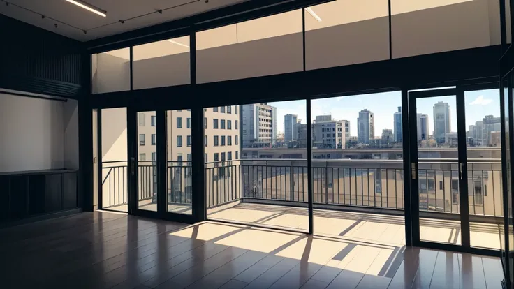 inside a store, with a balcony, black color, no humans, no persons