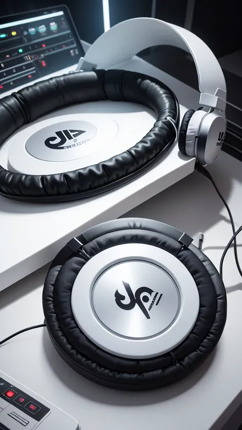 dj headphones, White color, on a table