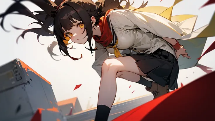 anime art, punctuation_9, punctuation_8_High above, punctuation_7_High above, punctuation_6_High above, punctuation_5_High above, punctuation_4_High above, toga himiko, breasts big, She is 24 years old, stylised_3, ,,, yellow  eyes , , , , _, , His usual o...