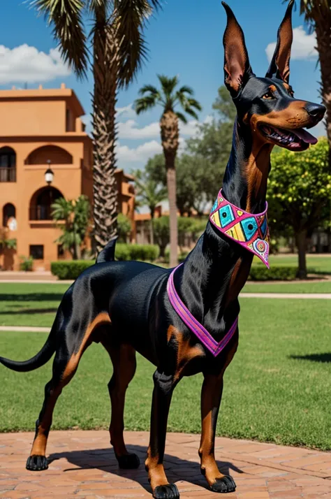 Doberman dog cartoon alebrije