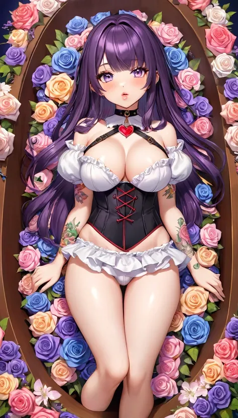 {{{{{16k}}}}}, {{{{{transforming a pure girl into her facial rank and tits rose to the SSS rank of top-notch pretty actresses, She is laid on an coffin of flowers bouquets and her body becomes more curvy, she is turned into a cutesy flower arrangements, ge...