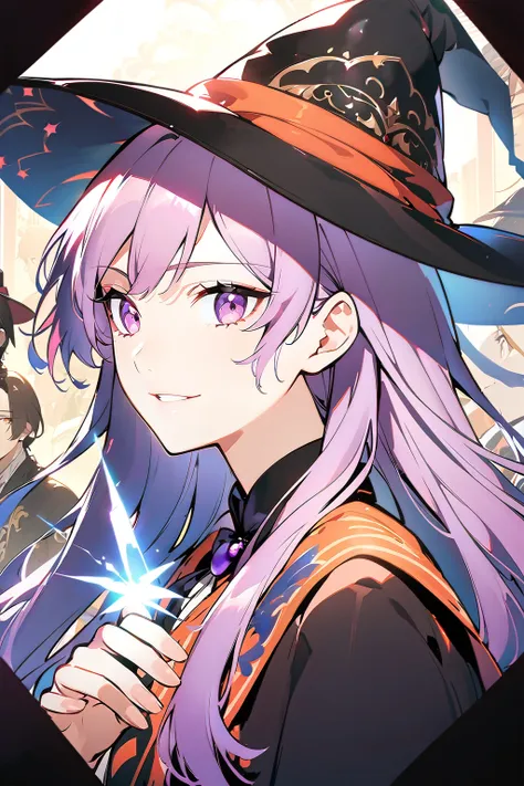 Close-up of a person in a hat and dress, marisa kirisame, Portrait of a Male Magician, Beautiful anime portraits, Amazing Anime Face Portraits, From Girls Frontline, anime art wallpaper 4k, anime art wallpaper 4k, Frivolous anime wizard casting a spell, an...