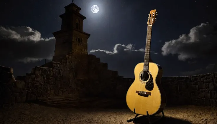 Guitar, por Rembrandt ( moon in the background)