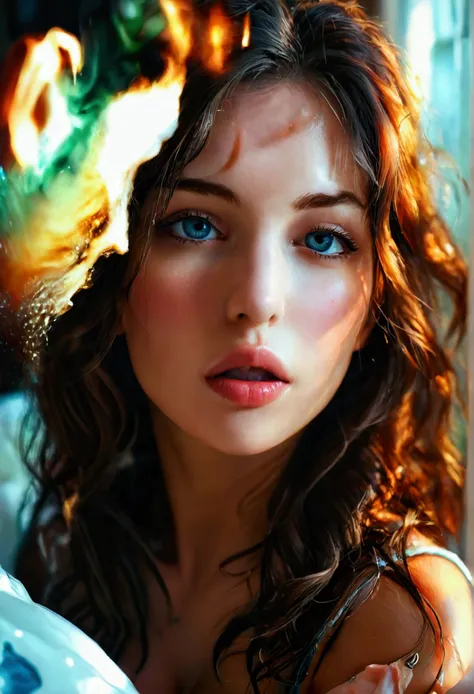 a beautiful young woman with large breasts, receiving oral sex, with her boyfriend, hyper realistic, extremely detailed, 8k, photorealistic, cinematic lighting, dramatic colors, masterpiece, (best quality:1.2), (realistic:1.37), cinematic lighting, dramati...