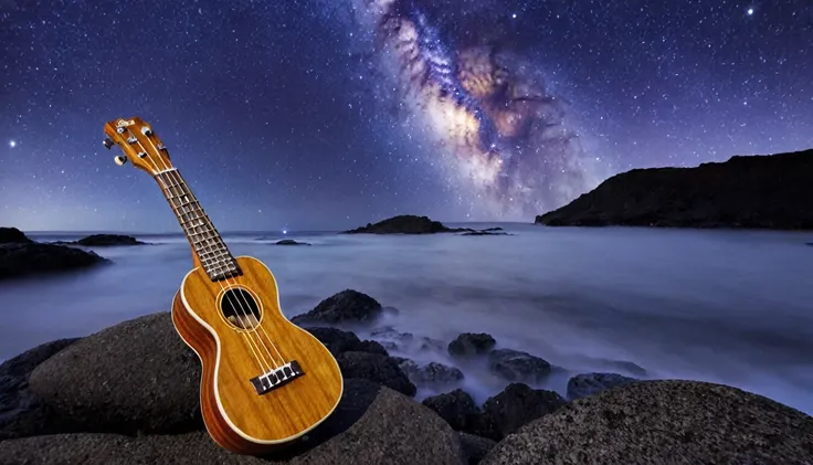 Ukulele, par Michelangelo (moon in the background)