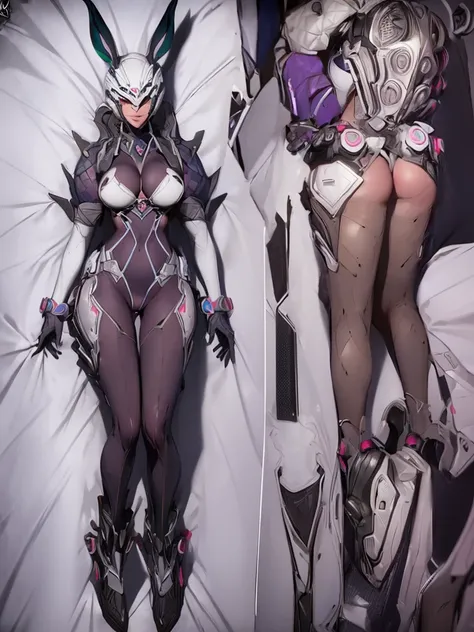 ((masterpiece)),(((best quality))),(character Character design style V2, Bunny from The First Descendant, design sheet, same character, front, side, back),,huge breast,in full Bikini,hentai,nsfw , in bed sucking my dick love,pov blowjobher body face me,