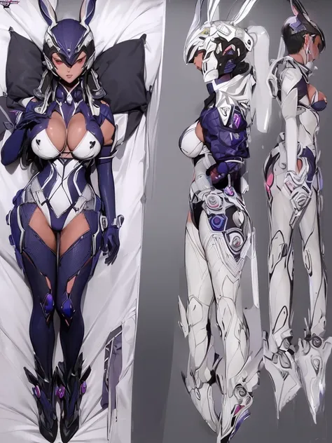 ((masterpiece)),(((best quality))),(character Character design style V2, Bunny from The First Descendant, design sheet, same character, front, side, back),,huge breast,in full Bikini,hentai,nsfw , in bed sucking my dick love,pov blowjobher body face me,