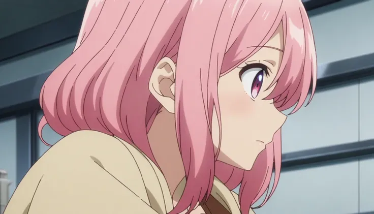 1girl, long pink hair, anime screenshot 